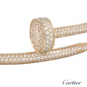 Cartier 18k Rose Gold Diamond Set Juste Un Clou Bangle N6702117
